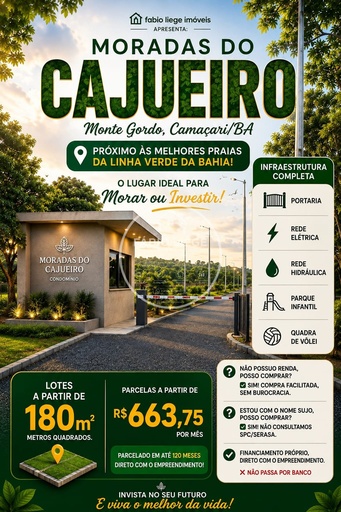 Loteamento de no bairro Monte Gordo (Monte Gordo), em Camaçari | Eu Corretor