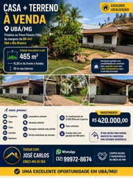 Casa de 3 quartos, no bairro Sítio recreio, em Ubá | Eu Corretor