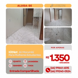Kitnet de 1 quarto, 25m² no bairro Jardim Morumbi, em Sinop | Eu Corretor